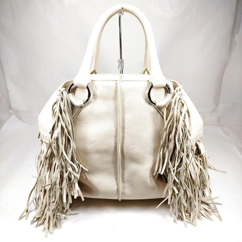Tod’s Cream Leather Fringe Handbag